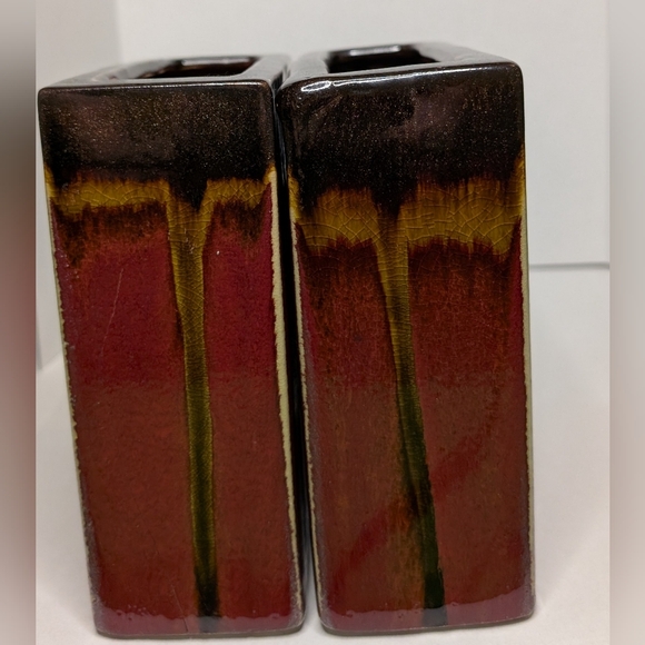 Redware Chimney Vases Mid Century Modern - Picture 5 of 6